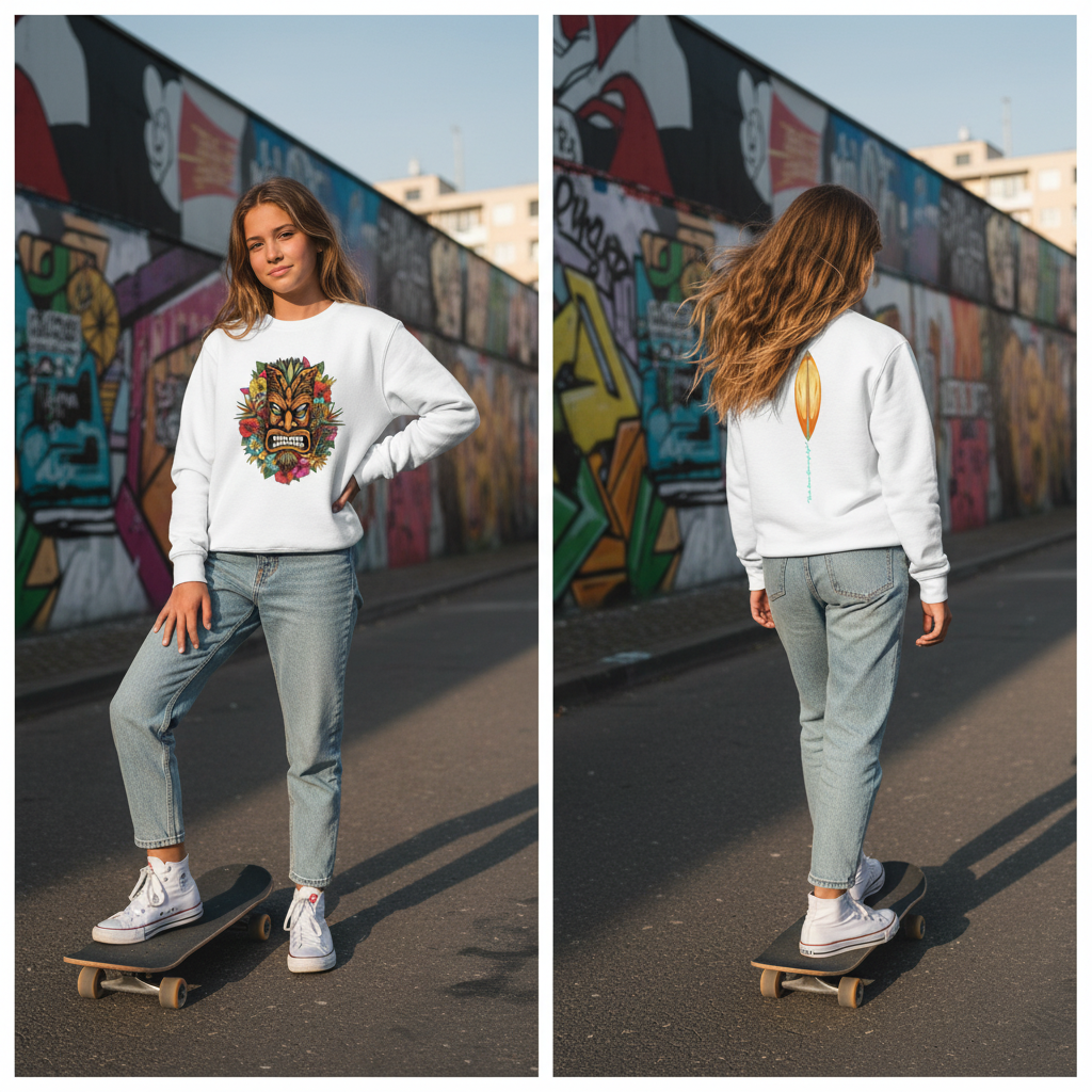 Katogato "Angry Tiki" Langarm Shirt für Jugendliche