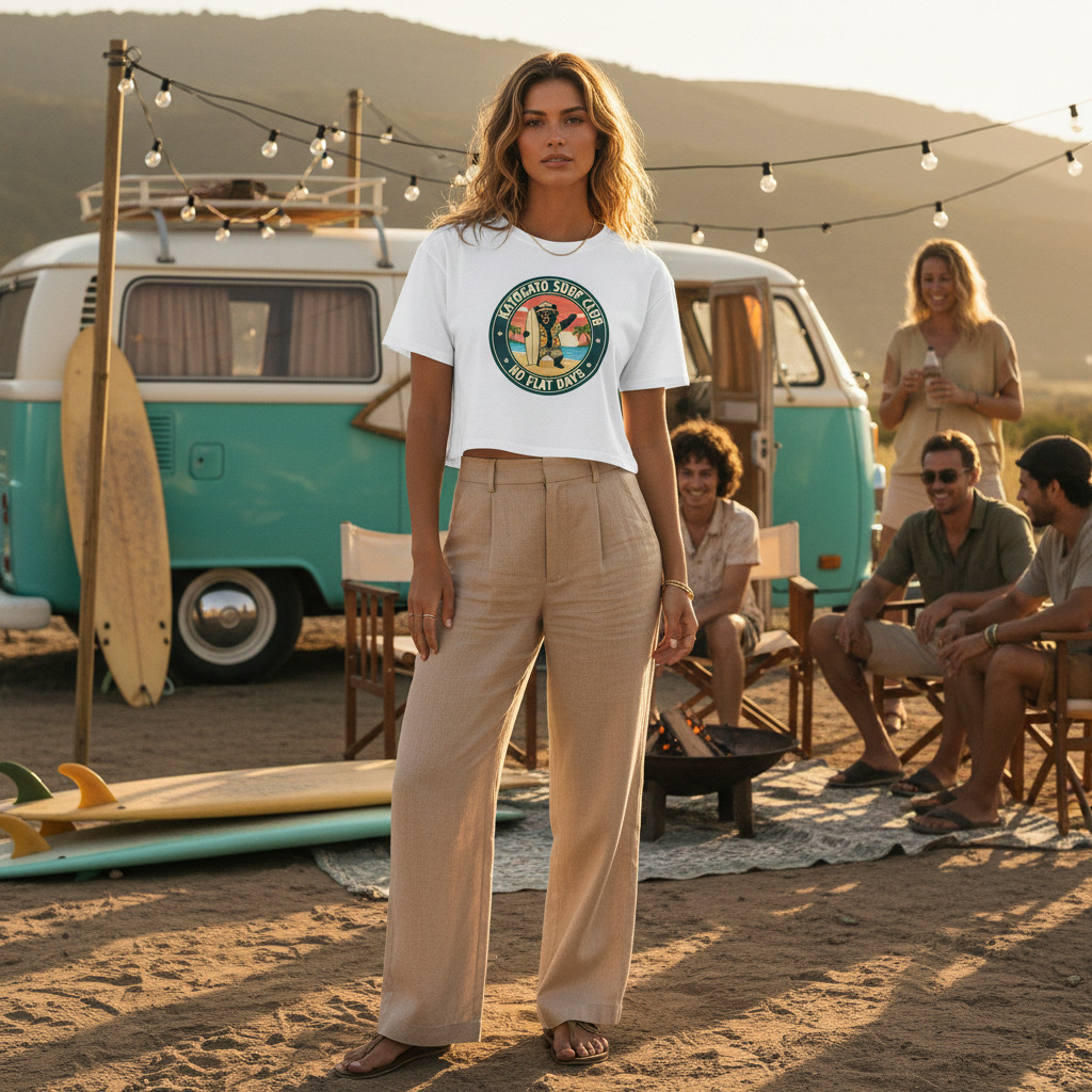 Katogato "No Flat Days" Damen-Crop-Top