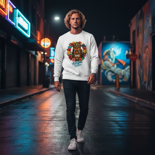 Katogato "Surf Culture Tiki" Herren Bio-Pullover
