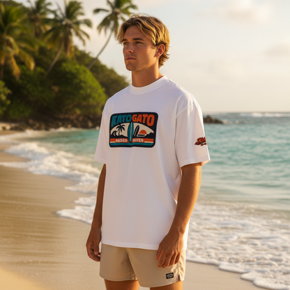 Katogato "Raised by Waves" Oversized Men's Organic T-Shirt