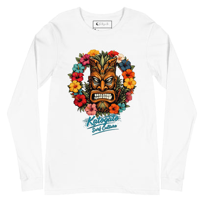 Katogato "Surf Culture Tiki" Langärmeliges Herren -Shirt